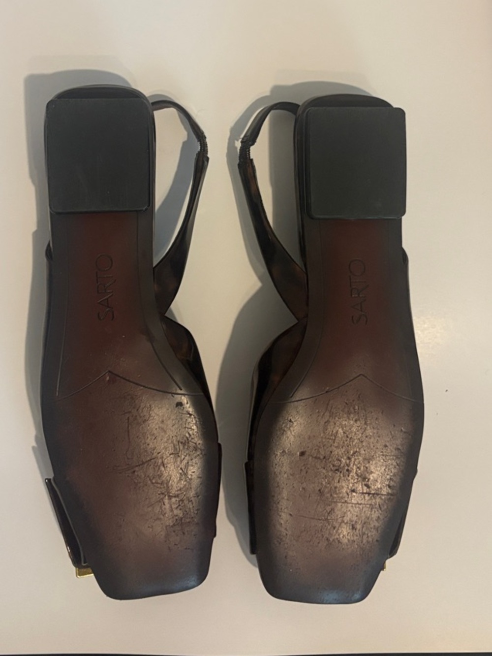 Franco Sarto Brown Tracy Tortoiseshell Slingback Flats with Gold Buckle - Picture 5 of 9